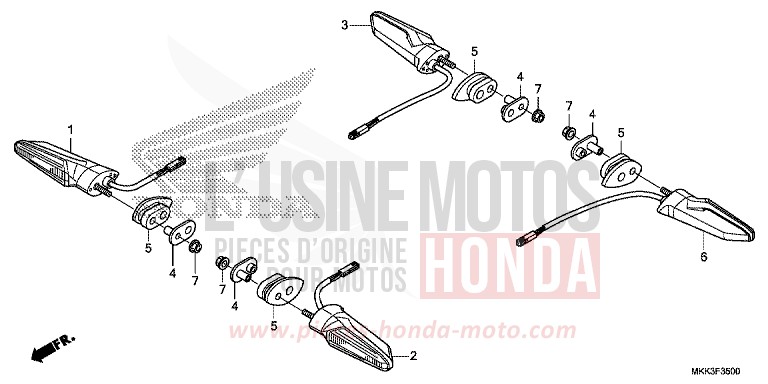 BLINKER von Africa Twin PEARL GLARE WHITE (NHB53HB) von 2018